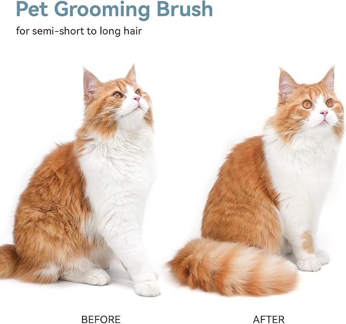 Aumuca Skin Friendly Self-Cleaning Slicker Brush for Dogs & Cats, Gentle Pet Grooming Tool for Shedding & Deshedding, Efficient Hair Remover for Long & Short Haired Pets
