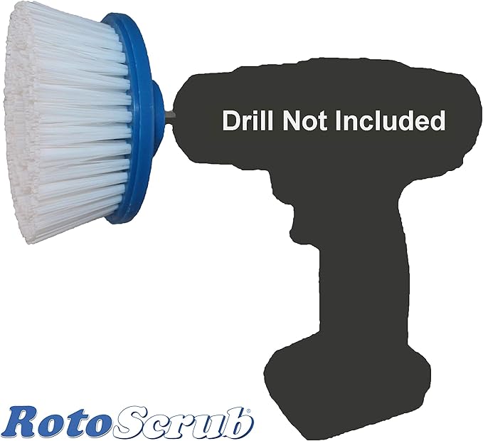 RotoScrub Multi-Purpose Drill Brush Attachment, Showers, Tubs, Carpet, Tile, Grout, Medium Bristle for Ultimate Cleaning Power