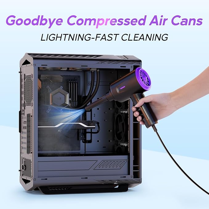 Electric Air Duster - Air Blower - Multi-Use Compressed Air Duster for Keyboard- Computer and PC - 5.74 oz Powerful Motor