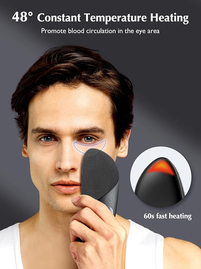 COSLUS JMY05 Silicone Face Scrubber Facial Cleansing Brush: Portable Waterproof Rechargeable Face Wash Brush, 4 Cleansing Modes, Electric Face Exfoliator for Men Women Cleaning, Exfoliating, Massaging