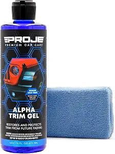 PROJE' Alpha Trim Gel Kit - Black Trim Restorer for Cars with Large Applicator - Restores Faded Plastic, Vinyl & Rubber 