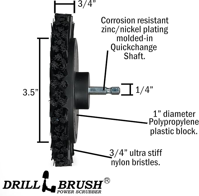 Drill Brush Attachment Set for Cleaning Wheel, Shower, Bathroom - Crevice Cleaning Brushes - Interior Car Detailing Power Scrubber Kit - Gap Cleaner Drill Brushes Attachments - Narrow Space Brush Tool