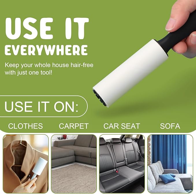 Hushee 8 Pcs Mini Lint Roller for Travel Small Lint Removers Bulk for Pet Hair and Clothes Small Size Removers Portable Sticky Removing Tool for Cleaning Furniture Dog Car Seat