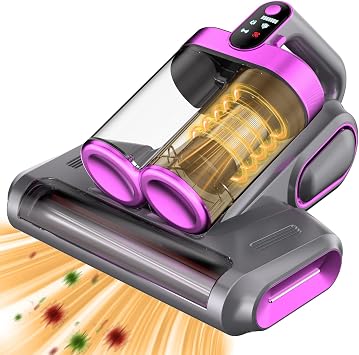 Mattress Vacuum Cleaner - 16Kpa Bed Vacuum with 253.7nm UV-C Light, 140°F Heat, Ultrasonic Tech & Hepa Filter, Portable 