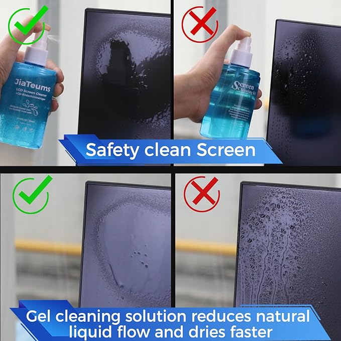 Car Screen Cleaner, Laptop Spray with Microfiber Cloth for LCD LED Electronic Device Monitor Glasses (200ml*2)