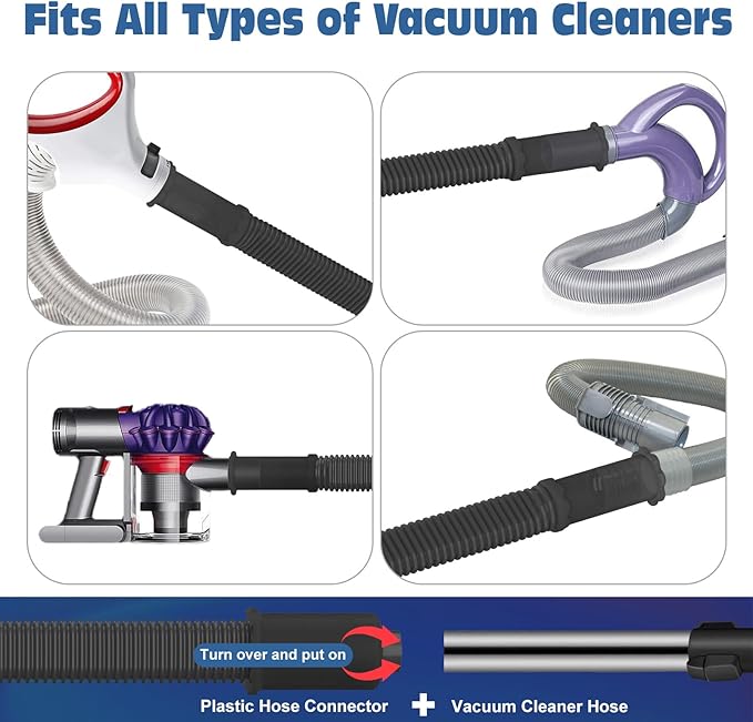 PetOde 2 Pieces Dryer Vent Cleaner Kit Compatible with Most Vacuum Cleaner, Dryer Lint Brush and Vacuum Hose Attachment, Quickly Lint Remover, Black
