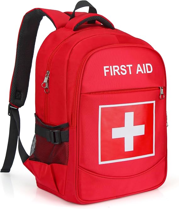 First Aid Backpack with Multi-Pocket, Emergency Medical Backpack, Large Capacity & Water-proof, Empty First Aid Bag for 