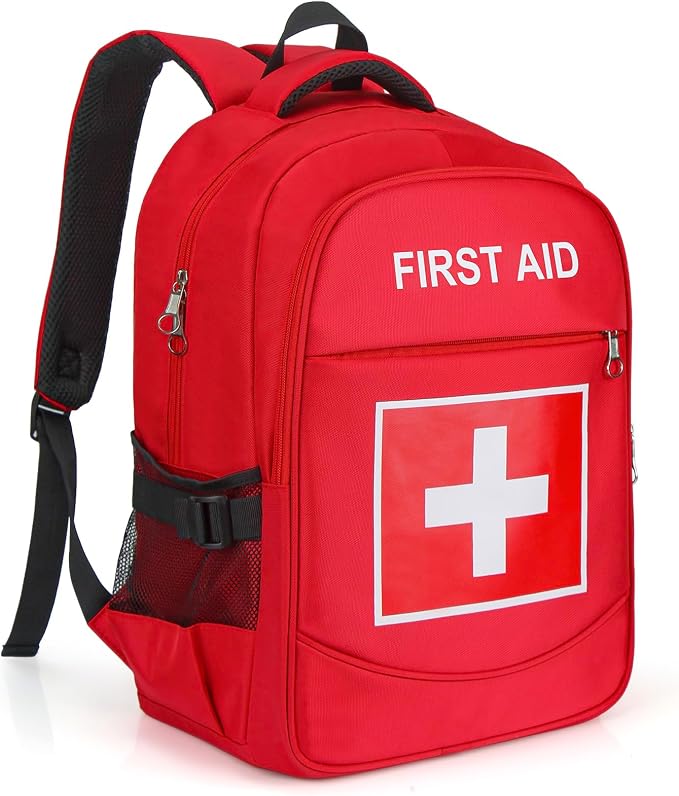 First Aid Backpack with Multi-Pocket, Emergency Medical Backpack, Large Capacity & Water-proof, Empty First Aid Bag for 