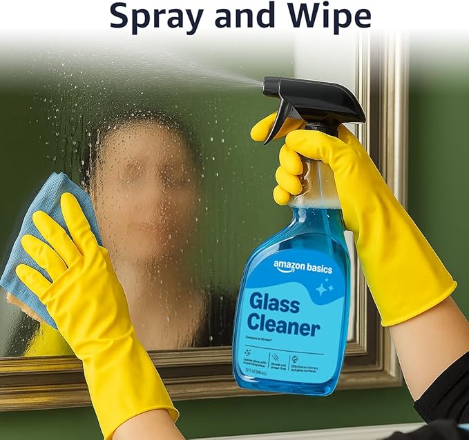 Amazon Basics Glass Cleaner Refill, Streak-Free, Cleans Windows and Mirrors with Sparkling Shine, Economical, 67.6 Fl Oz, 1-Pack