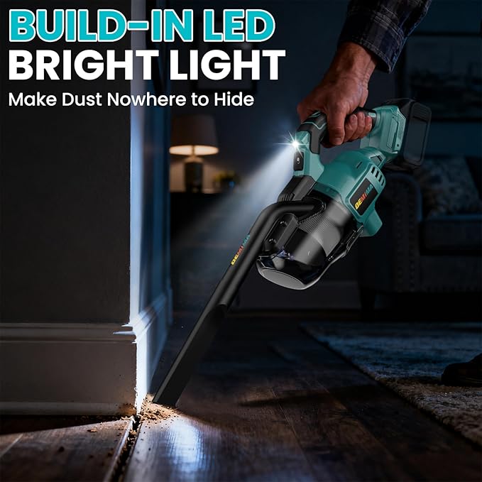 Cordless Vacuum for Makita Battery, 5 in 1 Lightweight Handheld Vacuum Cleaner with 500W Powerful Motor, 46 CFM Portable Hand Vacuum with Filtration HEPA for Floor, Carpet(Battery Not Included)