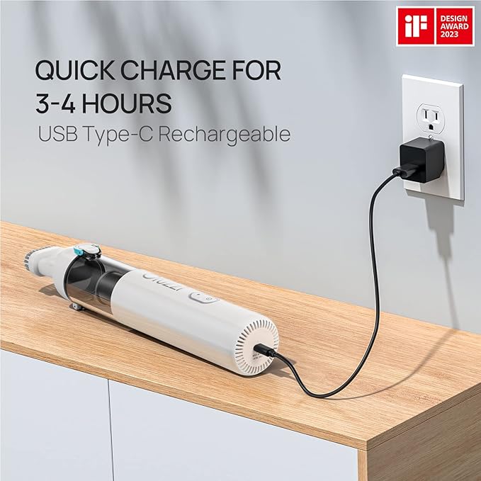 Ofuzzi H8 Apex Car Vacuum Cleaner, Portable Handheld Vacuum Cleaner with 12000Pa High Power, Ultra-Lightweight 1.2lbs, USB-C Fast Charging, Mini Car Vacuum for Car, Home, Pet Hair,