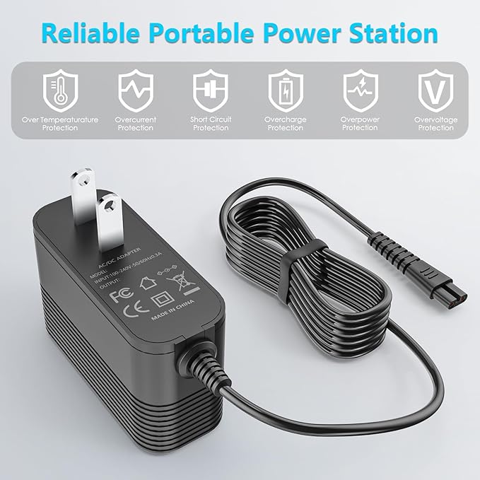 Charger for Voweek Electric Spin Scrubber Compatible with Voweek VWS211/SP02/ LABIGO LA1 Electric Spin Scrubber Power Cord Charger