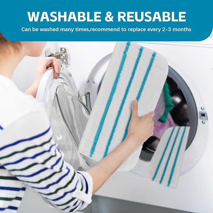 Steam Mop Pads Compatible with Black+Decker Steam Mop SM1600, SM1610, SM1620, HSM13E1, HSMC1300FX, HSMC1321, HSMC1361SG SMP20 - Washable Pads Replacement for Floor Cleaning - 12Pack
