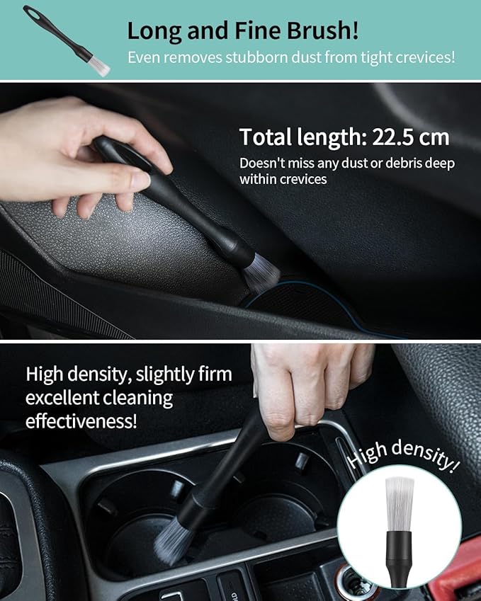 7Pcs Car Interior Detailing Cleaning Kit, Detailing Brush Set,Clean Gel, Wash Kit, Cleaning Tools for Car,Keyboard and Interior Cleaning