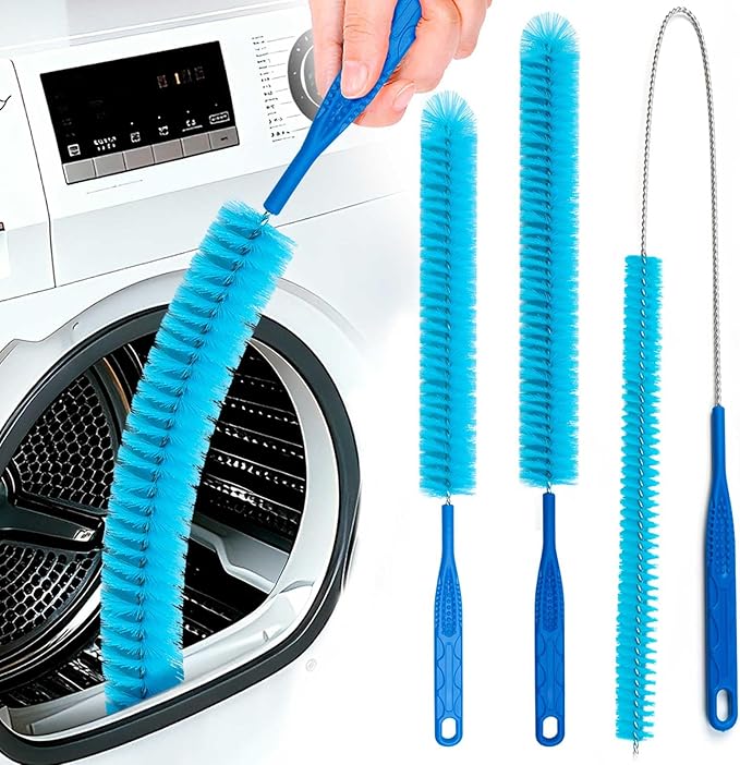 Dryer Vent Cleaner Kit,Dryer lint Brush 3Pack Home Improvement Essential Cleaning Tools, Up to 30 Inch Long Brush Cleaning Set，pet Hair Remover for Laundry，Drain Snake