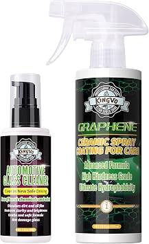 Kingvo Car Ceramic Coating, Car Spray Wax Graphene Polish Crystal Coating,Windshield Washer Fluid Window Cleaner Detaili