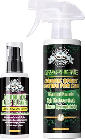 Kingvo Car Ceramic Coating, Car Spray Wax Graphene Polish Crystal Coating,Windshield Washer Fluid Window Cleaner Detaili