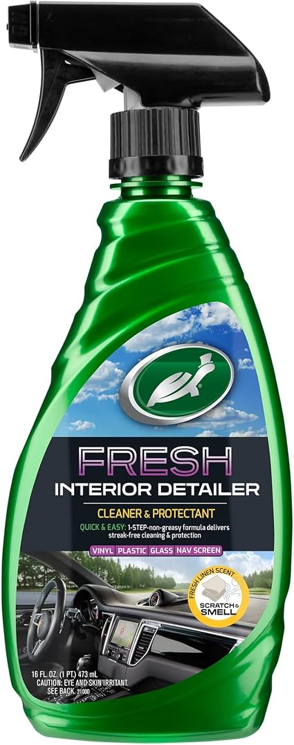 Turtle Wax Fresh Interior Detailer Multi Surface Cleaner with UV Protection, 16oz Trigger Spray - Cleanova