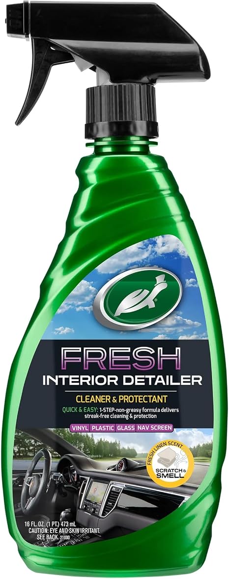 Turtle Wax Fresh Interior Detailer Multi Surface Cleaner with UV Protection, 16oz Trigger Spray - Cleanova