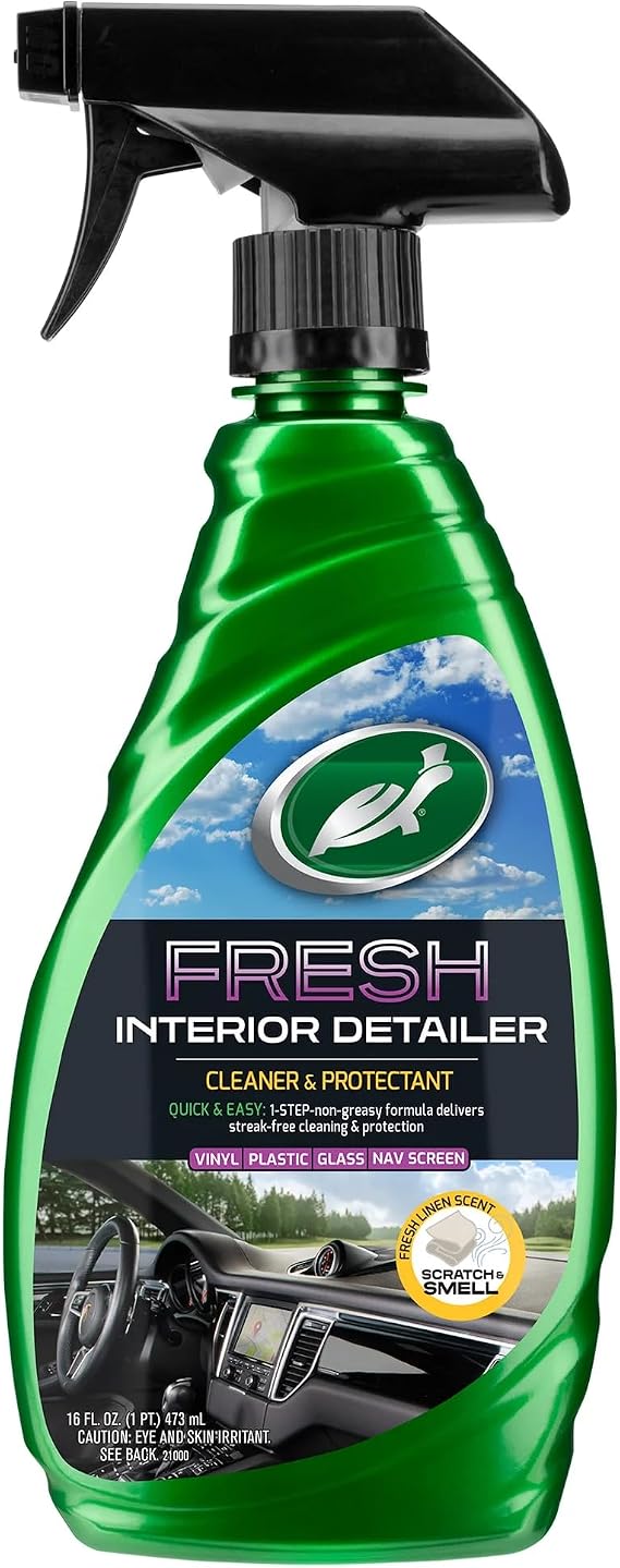 Turtle Wax Fresh Interior Detailer Multi Surface Cleaner with UV Protection, 16oz Trigger Spray - Cleanova