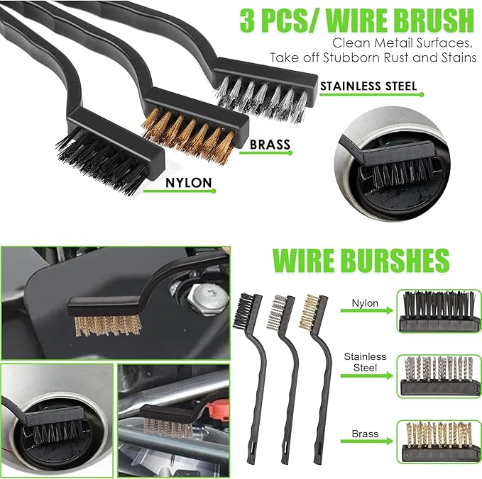 Green Windshield Cleaner Tool, 17Pcs Car Interior Cleaning Kit, Detailing Kit Interior Cleaner, Car Detailing Brushes, Cleaning Gel, Inside Cleaning Accessories for Trucks, SUVs, RVs Window