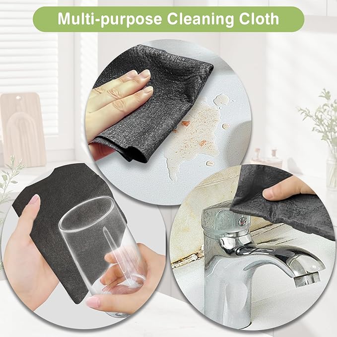Thickened Magic Cleaning Cloth, Reusable Magic Cleaning Cloths for Glass, Streak Free Microfiber Magic Cleaning Cloth Reusable Rags for Kitchen, Windows, Mirrors, Cars (5)