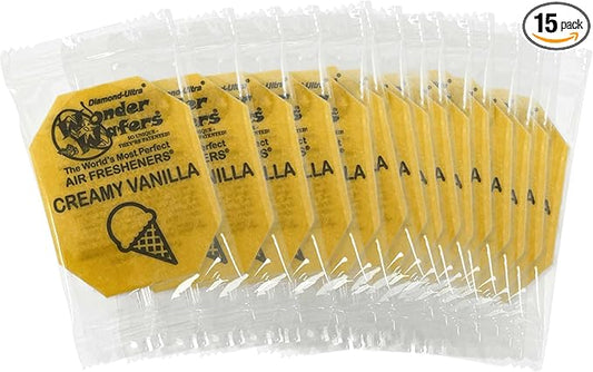 Wonder Wafers - Diamond-Ultra Scented Car Air Fresheners - Individually Wrapped (15 Per Pack) (Creamy Vanilla)