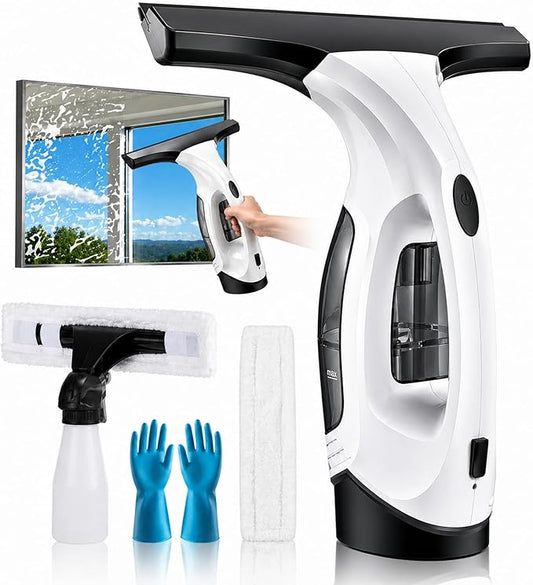 Window Vacuum Squeegee Cordless, Electric Window Cleaner Squeegee with 2000Pa Suction, 280mm Wide Blade, 150ml Tank for Shower Glass, Mirrors, Tiles & Car Windows
