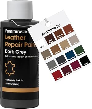 Furniture Clinic Leather Repair Paint | 2-in-1 Seal and Color | Use on Scratches, Tears, and Holes in Car Seats, Furnitu