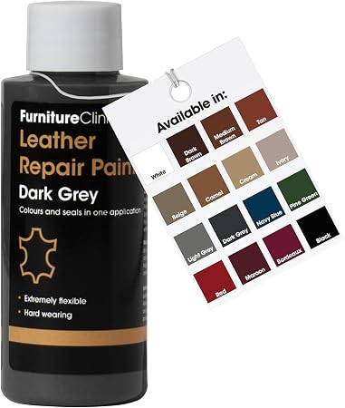 Furniture Clinic Leather Repair Paint | 2-in-1 Seal and Color | Use on Scratches, Tears, and Holes in Car Seats, Furnitu