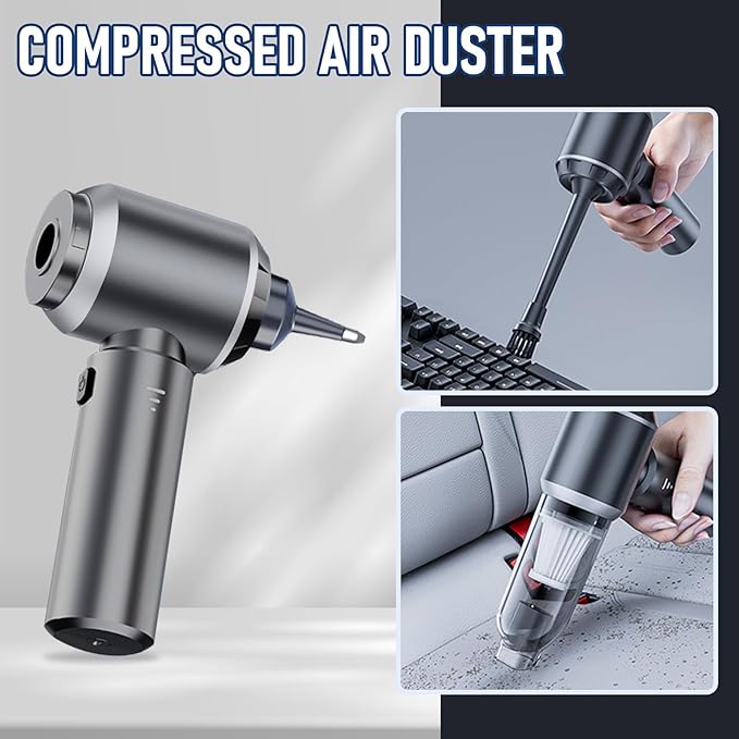 houscly Car Vacuum Portable Cordless 20000PA High Power 4-in-1 Compressed Air Duster & Air Blower & Pump Hand Held Vacuum with Brushless Motor for Car, Home, Office,Camping Ideal Gifts for Men & Women