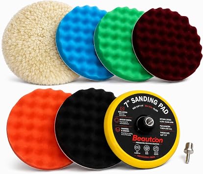 Buffing Polishing Pads,7 Inch Buffer Foam Buffing Pad Wool Pad Kit - Cleanova
