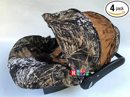 Rosy Kids Infant Carseat Canopy Cover 3pc Whole Caboodle, Baby Car Seat Cover Outdoor Kit, Oak Tree Camouflage Faux Sued