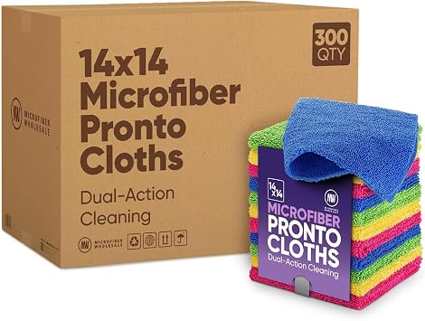Microfiber Wholesale Pronto Cloths, Dual-Sided Microfiber Cleaning Towels, Soft Plush & Scrub Cloths for Dusting, Scrubb