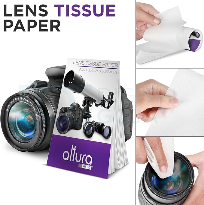 Altura Photo Camera Cleaning Kit - All Natural Lens Cleaner, Brush, Pen, Blower, Microfiber Cleaning Cloths, Tissue Wipes for Canon Nikon Sony Fuji Olympus Pentax Sigma Tamron DSLR Mirrorless Cameras