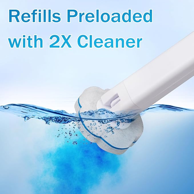 80 PCS Toilet Wand Cleaner Refills，Toilet Bowl Brush Refills Disposable Toilet Cleaning System Replacement Heads Cleaner Pads for Bathtub Wash Basin (Only Refills，Only Fits Ucaimao) - White