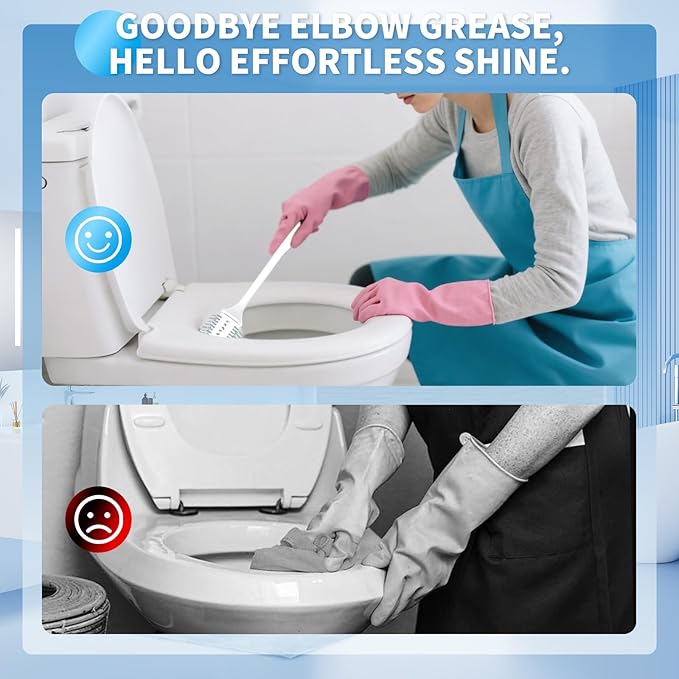 Electric Toilet Brush, Ultra Quiet & Powerful Scrubbing, IPX7 Waterproof Self-Cleaning Brush for Toilet/Bathtub/Grout, Cordless Spin Scrubber with 320RPM Turbo Power - White