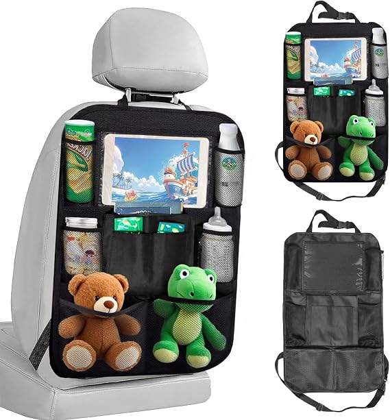 Back Seat Car Organizer, Car Organizers Bag with Touch Screen Tablet Holder 10 Storage Pockets for Kids Toddlers Car Sea