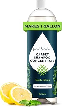 Puracy Carpet Cleaner Solution - Carpet Shampoo, Pet Stain & Odor Remover, Rug & Upholstery Cleaner, 4X Concentrated, Lo