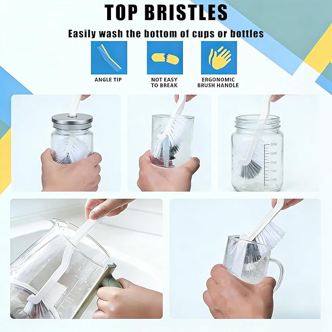 Crevice Cleaning Brush Set (12 Pack) – Hard Bristle Gap Cleaning Tool for Window Tracks, Grout & Bathroom Corners – Thin Deep Cleaning Brush for Kitchen Sink, Sliding Door Tracks & Tight Spaces