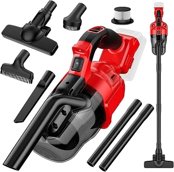 Cordless Vacuum Cleaner for Milwaukee M18 Battery, 5 in 1 Cordless Vacuum with 500W Brushless Motor Max 18000r/Min，50CFM