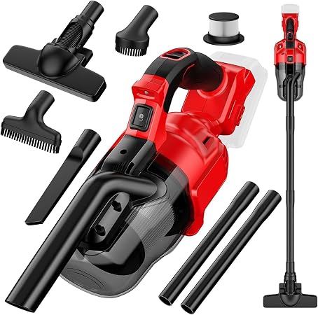 Cordless Vacuum Cleaner for Milwaukee M18 Battery, 5 in 1 Cordless Vacuum with 500W Brushless Motor Max 18000r/Min，50CFM 100AW Handheld Vacuum Cordless for Floor, Carpet, Car，Furniture(No Battery) - Cleanova