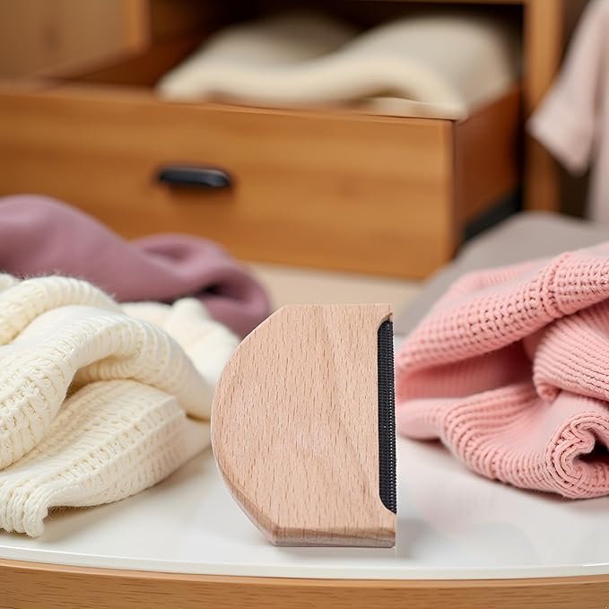 Brown Cashmere Comb Sweater Shaver Wool Comb Knitwear Comb Wooden Pilling Fuzz Fabric Lint Remover Manual Portable Brush Tool Brushes Cleaning Tools