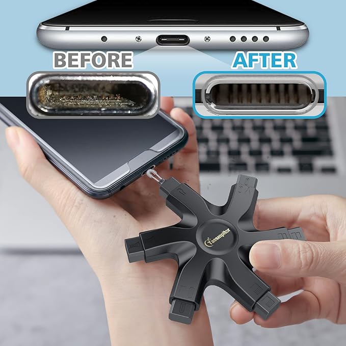 Tassmpitor for iPhone Cleaning Kit Phone Port Cleaner, Cleaner Kit for AirPod iPhone Pro Max, Cleaning Putty for Cell Phone Charging Port Lightning Charger Connector Cable Speaker, Repair Restore Tool