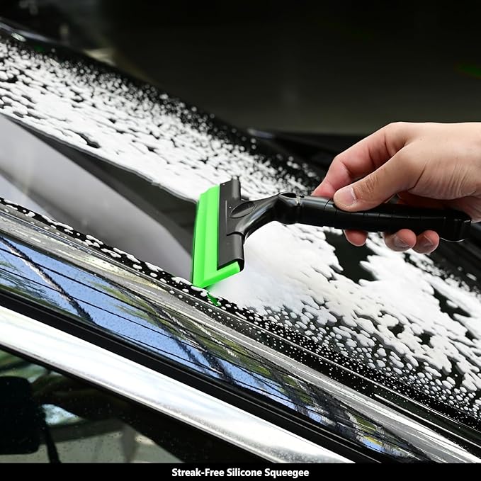 EHDIS 2PCS Flexible 8-Inch Silicone Squeegee Window Tint Tool Auto Water Blade, Shower Squeegee for Car Windshield, Glass, Tiles, and Smooth Surfaces (Green)