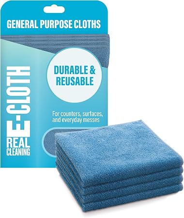 E-Cloth General Purpose Cleaning Cloth Kit, Reusable Cleaning Towel, 4 Pack