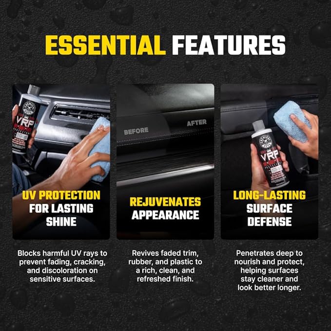 Chemical Guys VRP Vinyl, Rubber, and Plastic Dressing - Tire Dressing, Non-Greasy, Dry-to-the-Touch Shine for Tires, Trim, and More, Safe for Cars, Trucks, SUVs, RVs & More - 16 oz