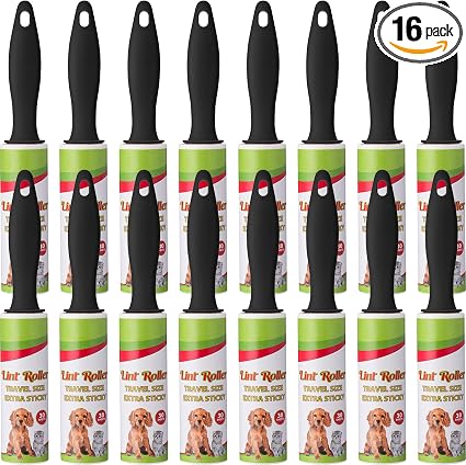 Hushee 16 Pcs Mini Lint Roller for Travel, Portable Pet Hair Remover