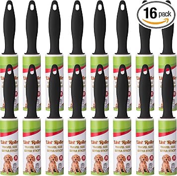 Hushee 16 Pcs Mini Lint Roller for Travel, Portable Pet Hair Remover