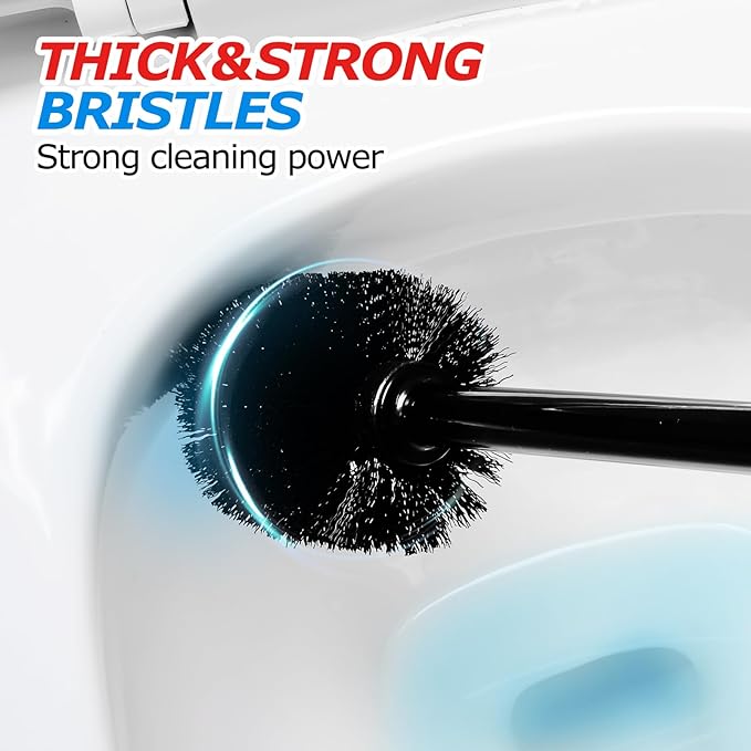 FORASTO 3Pack Toilet Brush and Plunger Set, Extended Handle Plunger,Toilet Bowl Brush Plunger Set,Bathroom Cleaning Tools,Toilet Brush Plunger Combo,Cleaning Brush,Cleaning Supplies(20inch)